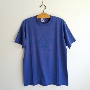 90s Vintage Luxor Blue on Blue Logo Adult Tee